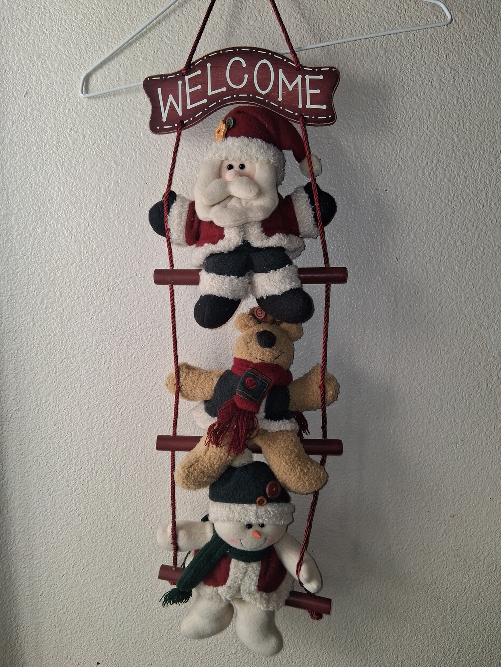 Holiday Welcome Hanging Decoration - Christmas Santa 26 Inches Tall